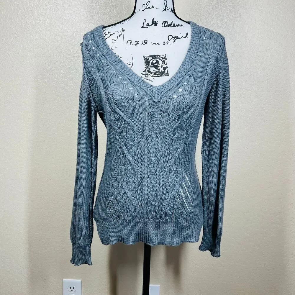 Banana-republic Women's Blue and Grey Jumper